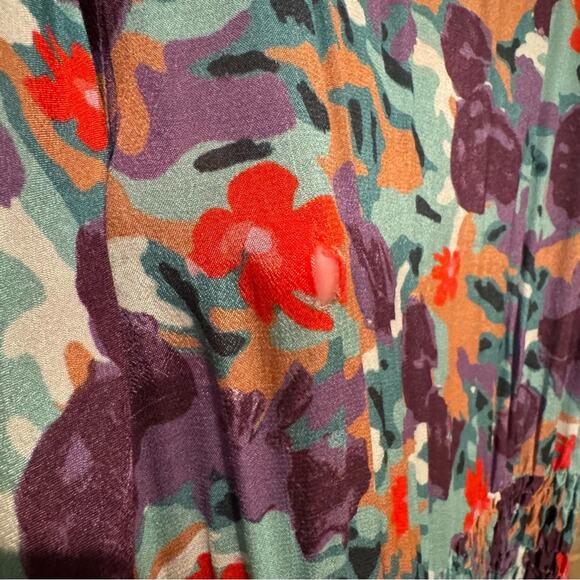 Nightcap Clothing Plum Rose Asymmetrical Skirt Kimono Maxi Dress Size M Coquette - Picture 13 of 15